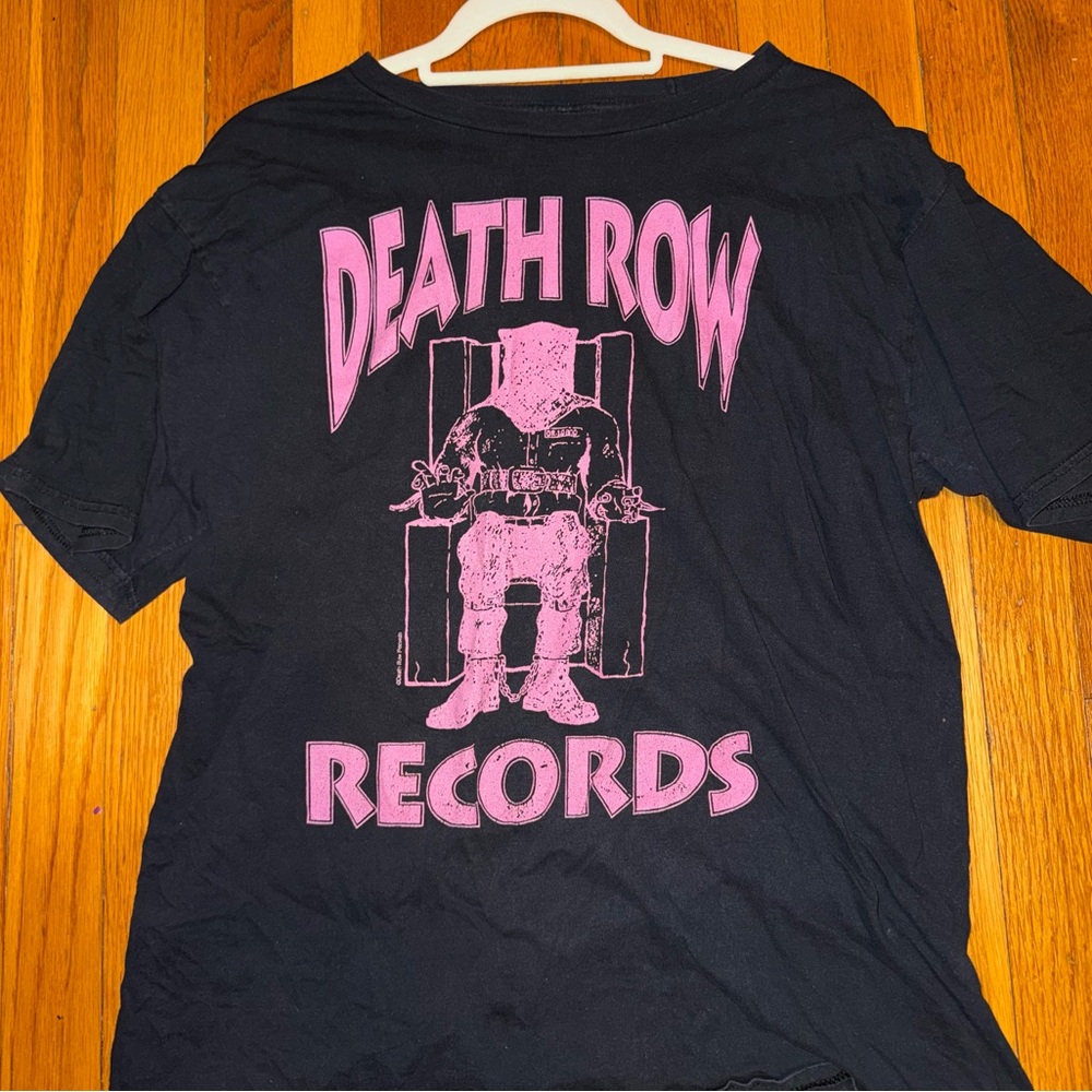 Black T-Shirt with Pink Death Row Records Graphic - Picture 2 of 2